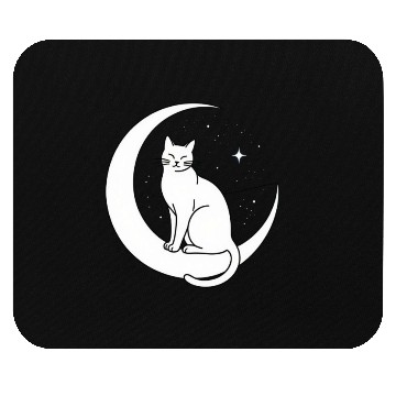 Discover Magical Cat on Crescent Moon "Aniverse Cats" Mouse Pads
