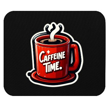 Discover Caffeine Time Bold Graphic Mouse Pads