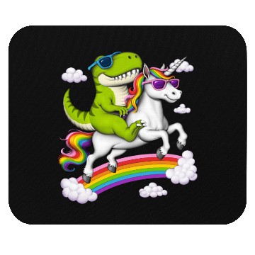 Discover T-Rex Dinosaur Riding Unicorn Mouse Pads