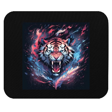 Discover Vivid Neon Tiger Burst Mouse Pads
