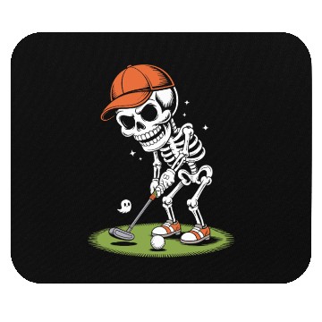 Discover Playful Skeleton Golfer with Cap Mouse Pads