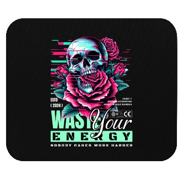 Discover Vivid Skull with Roses Neon Artwork Mouse Pads
