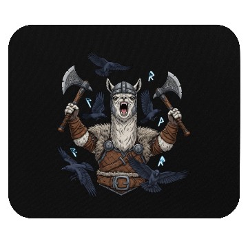 Discover Viking Alpaca Warrior Illustration Mouse Pads