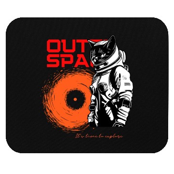 Discover Space Cat Astronaut Adventure Mouse Pads
