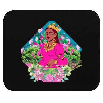 Discover Queen in pink and green  Mouse Pads