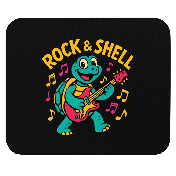 Discover Cute Turtle Rock Guitar Design Mouse Pads