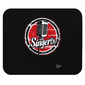 Discover Vintage Microphone Singers Emblem Mouse Pads