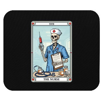 Discover Skeleton Nurse Tarot Card Halloween Mouse Pads