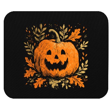 Discover Fall Jack-o'-lantern Spooky Pumpkin Halloween  Mouse Pads