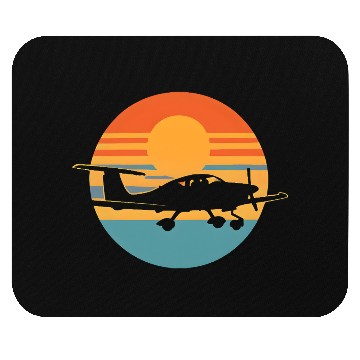 Discover Sunset Pilot Aircraft Illustration Mouse Pads