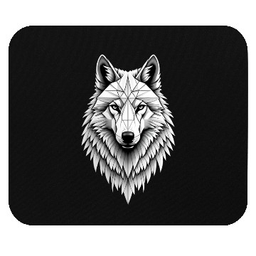 Discover Wolf Illustration Mouse Pads