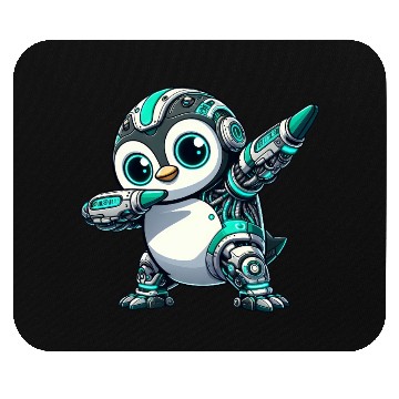 Discover Futuristic penguin robot cyborg technology AI Mouse Pads