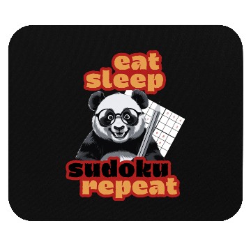 Discover Eat Sleep Sudoku Repeat – Cute Puzzle Solver Panda Mouse Pads
