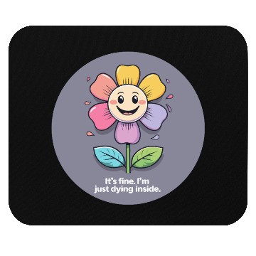 Discover Whimsical Sad Flower with Funny Quote Mouse Pads