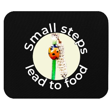 Discover Small Steps – Ladybug White Text Mouse Pads