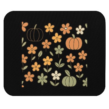 Discover Autumn Pumpkin and Floral Pattern Mouse Pads