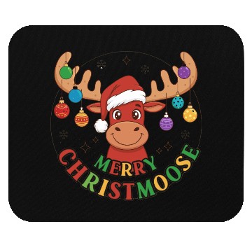 Discover Festive Reindeer with Holiday Ornaments Mouse Pads