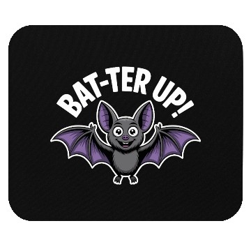 Discover Bat ter Up Cute Bat with Playful Expression Mouse Pads