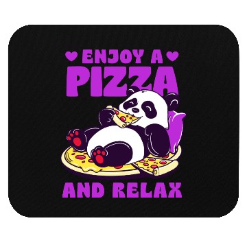 Discover Cute Panda Enjoying Pizza Illustration Mouse Pads