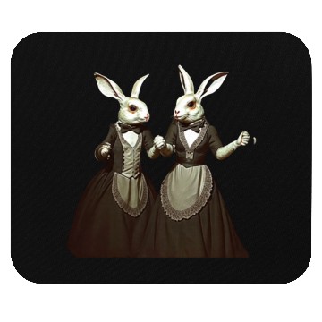 Discover Elegant Rabbit Couple Costume Design Mouse Pads