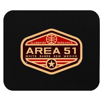 Discover Area 51 Insignia with Retro Style Mouse Pads