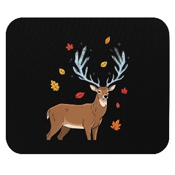Discover Autumn Mystic Deer Illustration Mouse Pads