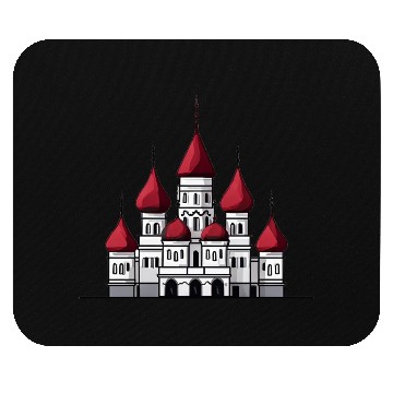 Discover Whimsical Castle Art with Red Domes Mouse Pads
