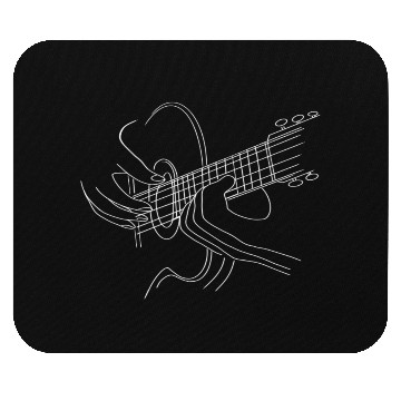 Discover Guitar Line Art Design acoustic or classical  Mouse Pads
