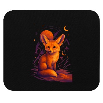 Discover Mystical Fox Under Lunar Eclipse Mouse Pads