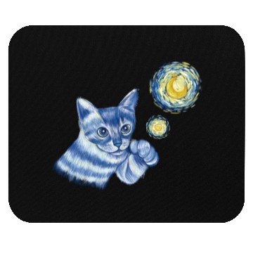Discover Blue Starry Night British Shorthair Cat Graphic Mouse Pads