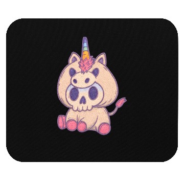 Discover Whimsical Unicorn Skull Mouse Pads Design