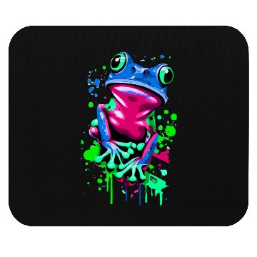 Discover Neon Colorful Frog Art Mouse Pads