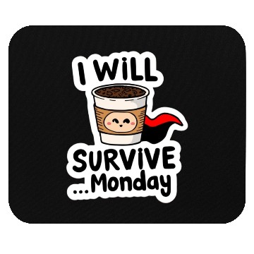 Discover Cute Coffee Survival Meme Design Mouse Pads
