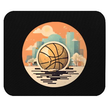 Discover Urban Basketball Sunset Scene Mouse Pads