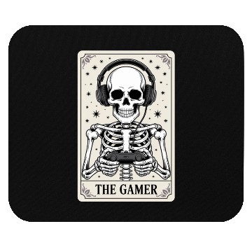 Discover Tarot Card Skeleton Video Game Halloween Gamer Mouse Pads
