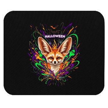 Discover Halloween Fox with Psychedelic Fireworks Mouse Pads