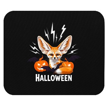 Discover Whimsical Halloween Fox with Bat Wings Mouse Pads