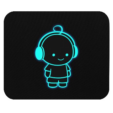 Discover Neon Headphone Character Design Mouse Pads