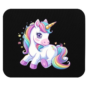 Discover Cute unicorn rainbow fantasy Mouse Pads