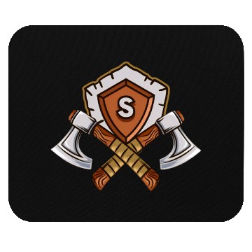 Discover Shield and Axes Emblem Fantasy Logo Mouse Pads