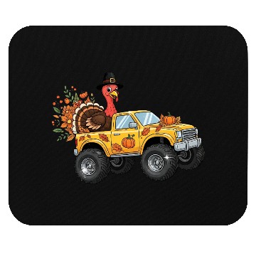 Discover Autumn Thanksgiving Truck with Turkey Mouse Pads