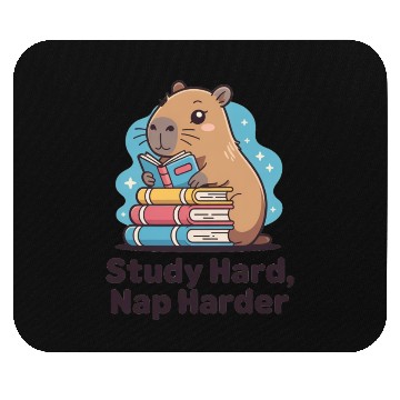 Discover Cute Hamster Reading with Books Mouse Pads