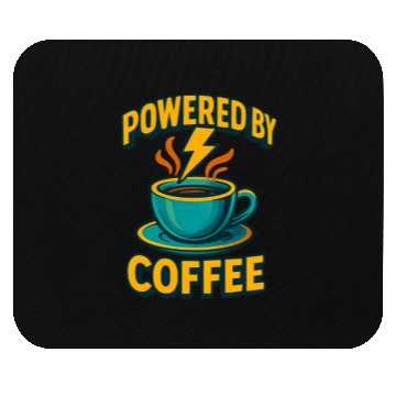 Discover Powered by Coffee Illustration Mouse Pads