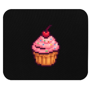 Discover Pixel Art Cupcake with Cherry Mouse Pads