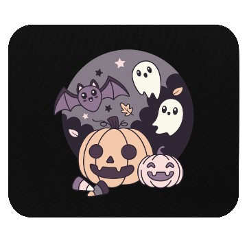 Discover Halloween Kawaii Pumpkin Ghost Bat Mouse Pads