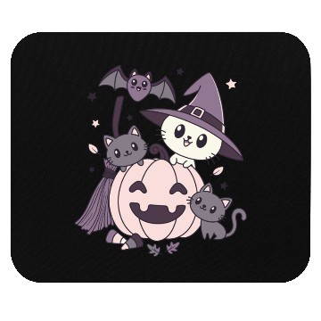 Discover Halloween Kawaii Cat Pumpkin Ghosts Mouse Pads