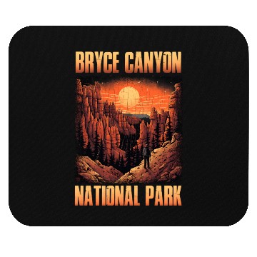 Discover Bryce Canyon National Park Sunset Illustration Mouse Pads