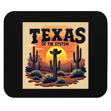 Discover Texas Sunset Cactus Illustration Mouse Pads