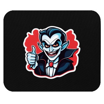 Discover Vampire Villain Cartoon Illustration Mouse Pads
