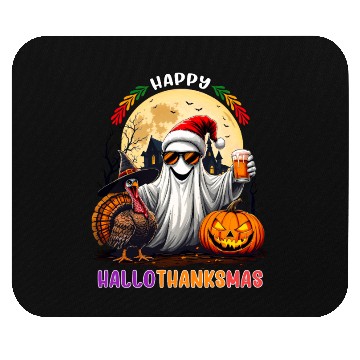 Discover Happy Hallothanksmas Halloween Thanksgiving Xmas Mouse Pads